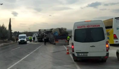 Adıyaman’da Tır ve Vinç Çarpıştı: 2 Yaralı