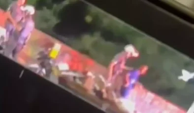 Polis memuru, motosiklet sürücüsünü köprüden aşağı attı